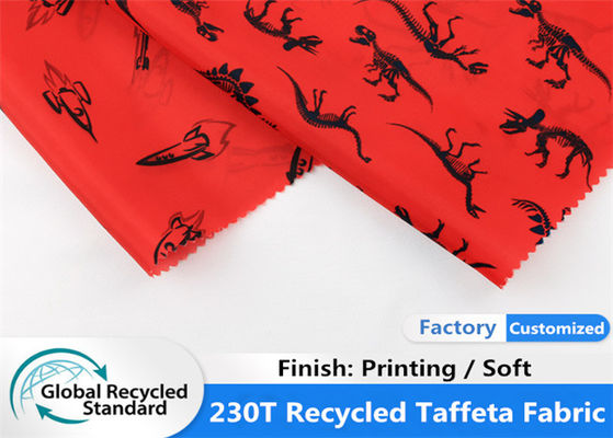 ผ้าซับในพิมพ์รีไซเคิล 100 ผ้า Taffeta PET Soft Waterproof